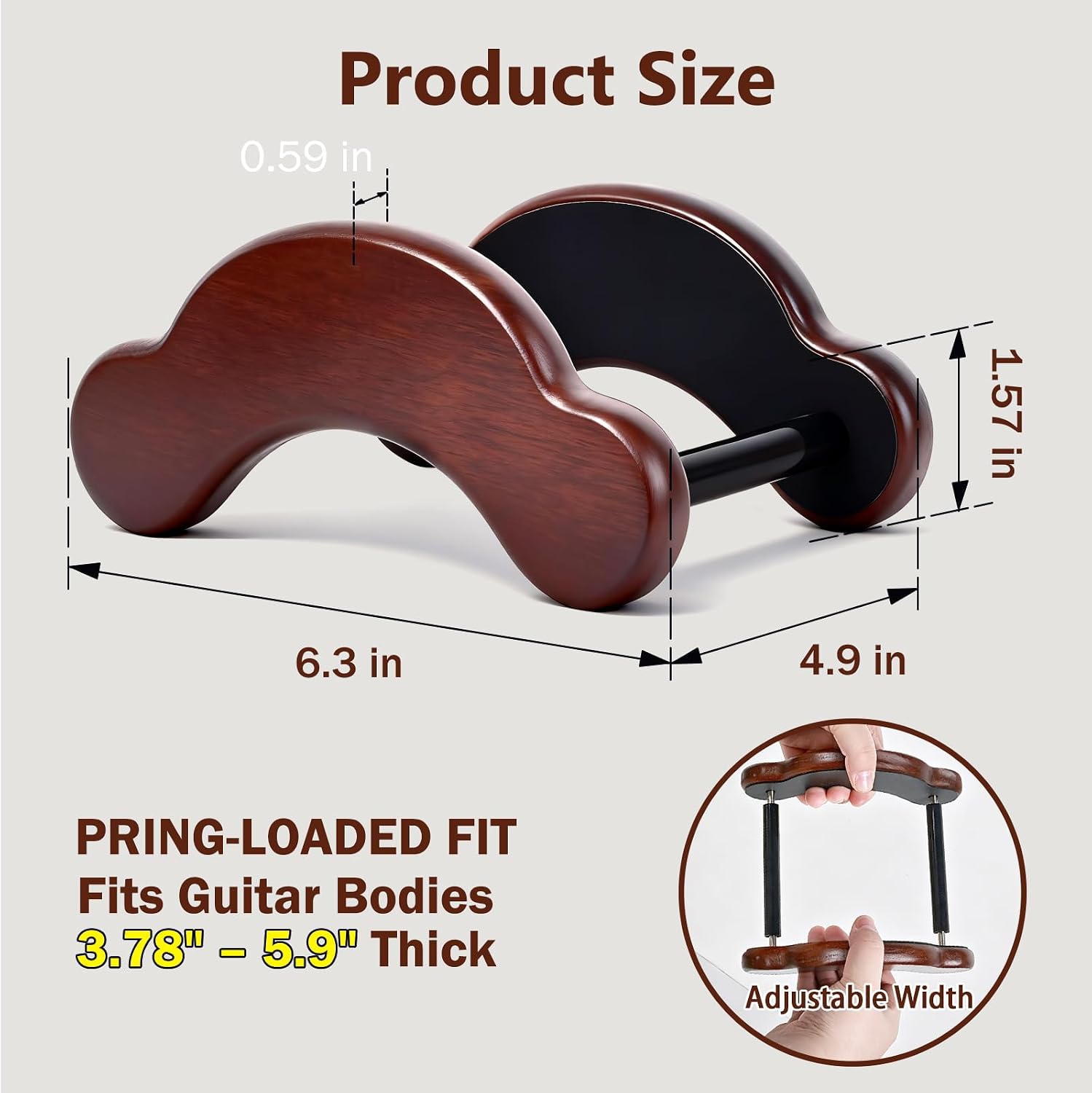 Acoustic Guitar Stand, Portable Adjustable Guitar Stand Floor, Clip-On Self-Standing Solid Wood Guitar, Guitar Holder for Acoustic, Classic and Folk Guitar